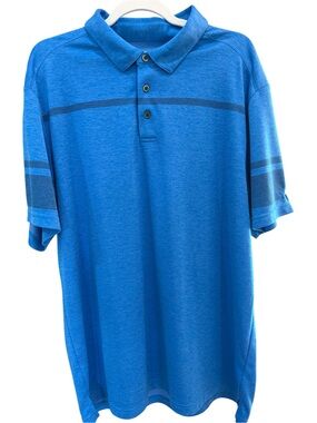 Grand Slam Performance Men’s XXL Blue Heather Golf Polo Shirt Performance